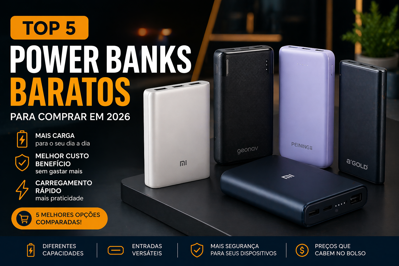 Power banks baratos para celular em 2026